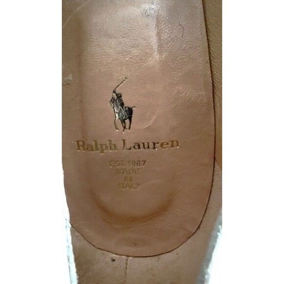 Ralph Lauren Spectator Pumps 9B Brown White Leather Made in Italy, Unworn - Picture 6 of 10
